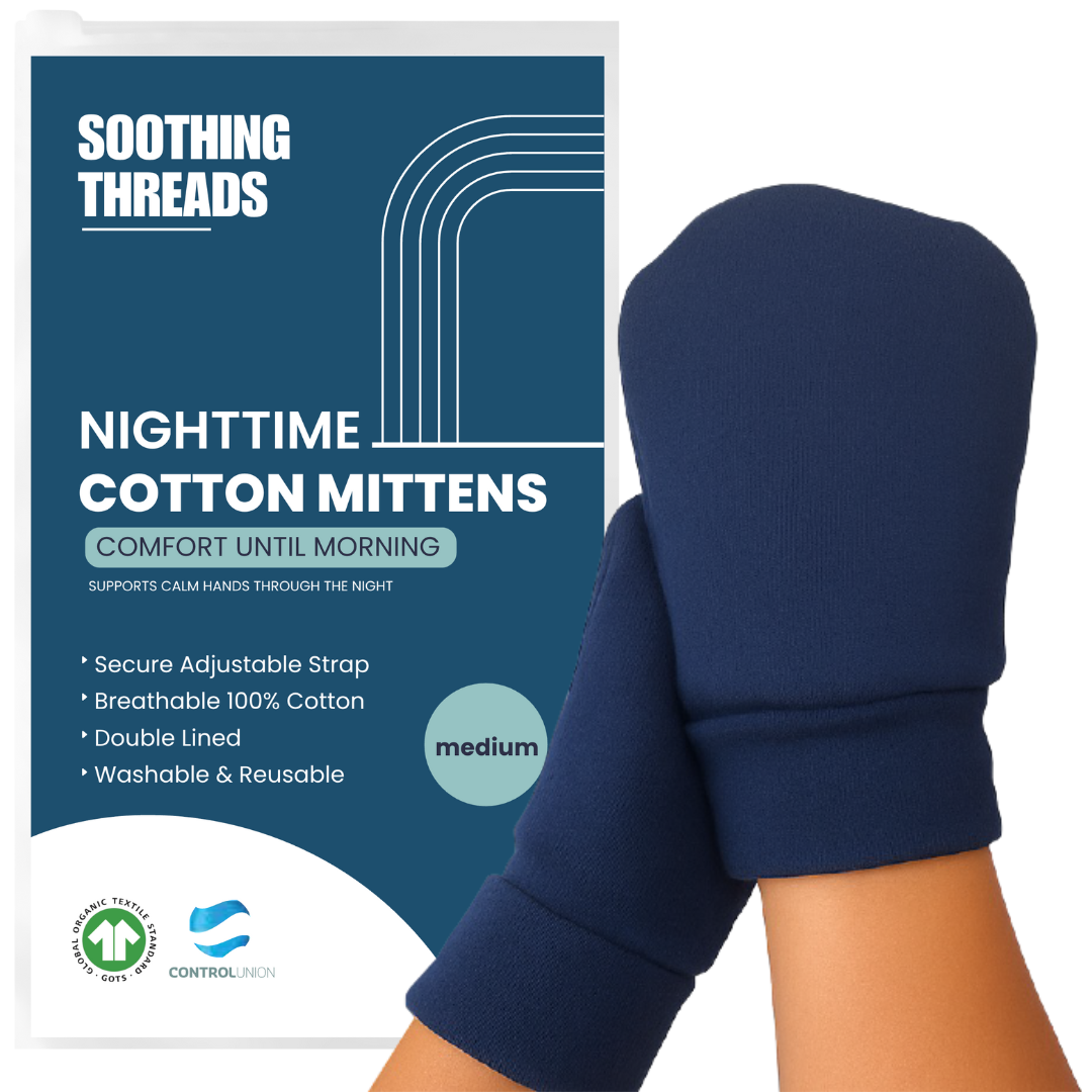 Anti-Scratch Organic Cotton Gloves/Mittens for Adults - Anti-Itch Sleeping Gloves