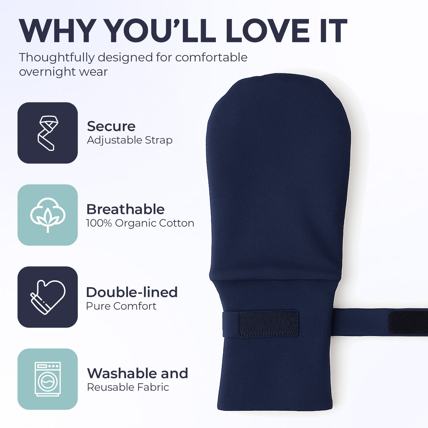 Anti-Scratch Organic Cotton Gloves/Mittens for Adults - Anti-Itch Sleeping Gloves