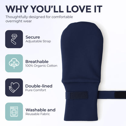 Anti-Scratch Organic Cotton Gloves/Mittens for Adults - Anti-Itch Sleeping Gloves